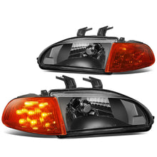 Load image into Gallery viewer, 92-95 Honda Civic LED DRL Headlights - Black Housing / Amber Corner