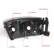 Load image into Gallery viewer, 06-09 Dodge Ram LED DRL Headlights - Black Housing Amber Corner