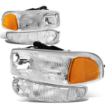 Load image into Gallery viewer, 01-07 GMC Sierra/Yukon Denali OEM Style Chrome Headlights 4PC Kit