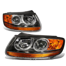 Load image into Gallery viewer, 07-09 Hyundai Santa Fe Black Housing Headlights with Amber Corner