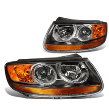 Load image into Gallery viewer, 07-09 Hyundai Santa Fe Black Housing Headlights with Amber Corner