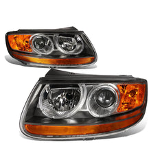 Load image into Gallery viewer, 07-09 Hyundai Santa Fe Black Housing Headlights with Amber Corner
