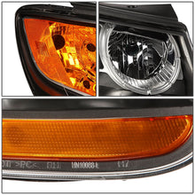 Load image into Gallery viewer, 07-09 Hyundai Santa Fe Black Housing Headlights with Amber Corner
