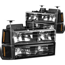 Load image into Gallery viewer, 1994-2000 GMC C10 8PC Black Housing Amber Corner Headlights