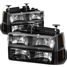Load image into Gallery viewer, 1994-2000 GMC C10 8PC Black Housing Amber Corner Headlights