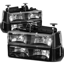 Load image into Gallery viewer, 94-00 GMC C10 8PC Headlight Set - Black Housing Clear Corner