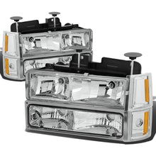 Load image into Gallery viewer, 94-00 GMC C10 Chrome Housing Headlights w/ Amber Corner 8PC Kit