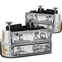 Load image into Gallery viewer, 94-00 GMC C10 Chrome Housing Headlights w/ Amber Corner 8PC Kit