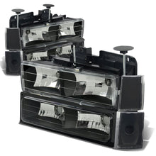 Load image into Gallery viewer, 88-93 Chevrolet C10 Black Housing Clear Corner Headlights 8PC Set