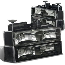 Load image into Gallery viewer, 88-93 Chevrolet C10 Black Housing Clear Corner Headlights 8PC Set