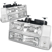 Load image into Gallery viewer, 88-93 Chevrolet C10 Chrome Housing Clear Corner 8PC Headlight Set