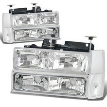 Load image into Gallery viewer, 88-93 Chevrolet C10 Chrome Housing Clear Corner 8PC Headlight Set