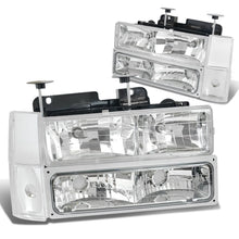 Load image into Gallery viewer, 88-93 Chevrolet C10 Chrome Housing Clear Corner 8PC Headlight Set