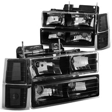 Load image into Gallery viewer, 94-98 Chevrolet C10 Black Housing Headlights with Clear Corners 8PC