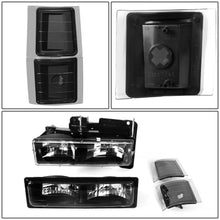 Load image into Gallery viewer, 94-98 Chevrolet C10 Black Housing Headlights with Clear Corners 8PC