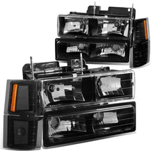 Load image into Gallery viewer, 94-98 Chevrolet C10 8PC Black Housing Headlights w/ Amber Corner