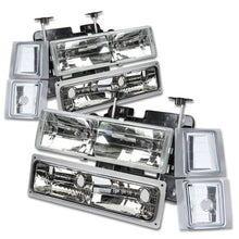 Load image into Gallery viewer, 94-98 Chevrolet C10 8PC Chrome Housing Clear Corner Headlights