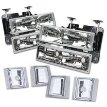 Load image into Gallery viewer, 94-98 Chevrolet C10 8PC Chrome Housing Clear Corner Headlights