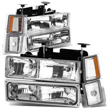 Load image into Gallery viewer, 94-98 Chevrolet C10 Chrome Housing Headlights w/ Amber Corner 8PC