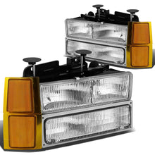 Load image into Gallery viewer, 94-98 Chevrolet C10 OEM Style 8PC Headlight Set Chrome Housing