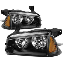 Load image into Gallery viewer, 06-10 Dodge Charger 4PC Black Housing Amber Corner Headlights
