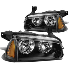 Load image into Gallery viewer, 06-10 Dodge Charger 4PC Black Housing Amber Corner Headlights