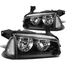 Load image into Gallery viewer, 06-10 Dodge Charger Black Housing Clear Corner Headlights 4PC