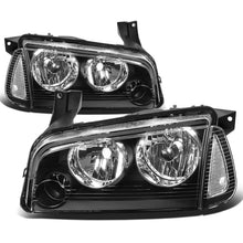 Load image into Gallery viewer, 06-10 Dodge Charger Black Housing Clear Corner Headlights 4PC