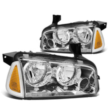 Load image into Gallery viewer, 06-10 Dodge Charger Chrome Housing Headlights w/ Amber Corner
