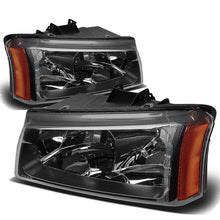 Load image into Gallery viewer, 2003-2006 Chevrolet Silverado Avalanche Black Amber Headlights 2PC