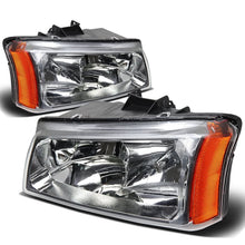 Load image into Gallery viewer, 03-06 Chevy Silverado Avalanche Chrome Headlights w/ Amber Corner