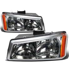 Load image into Gallery viewer, 03-06 Chevy Silverado Avalanche Chrome Headlights w/ Amber Corner