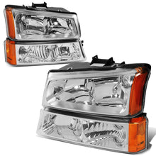 Load image into Gallery viewer, 03-06 Chevy Silverado/Avalanche Chrome Headlights 4PC Set 9005/9006