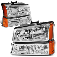 Load image into Gallery viewer, 03-06 Chevy Silverado/Avalanche Chrome Headlights 4PC Set 9005/9006