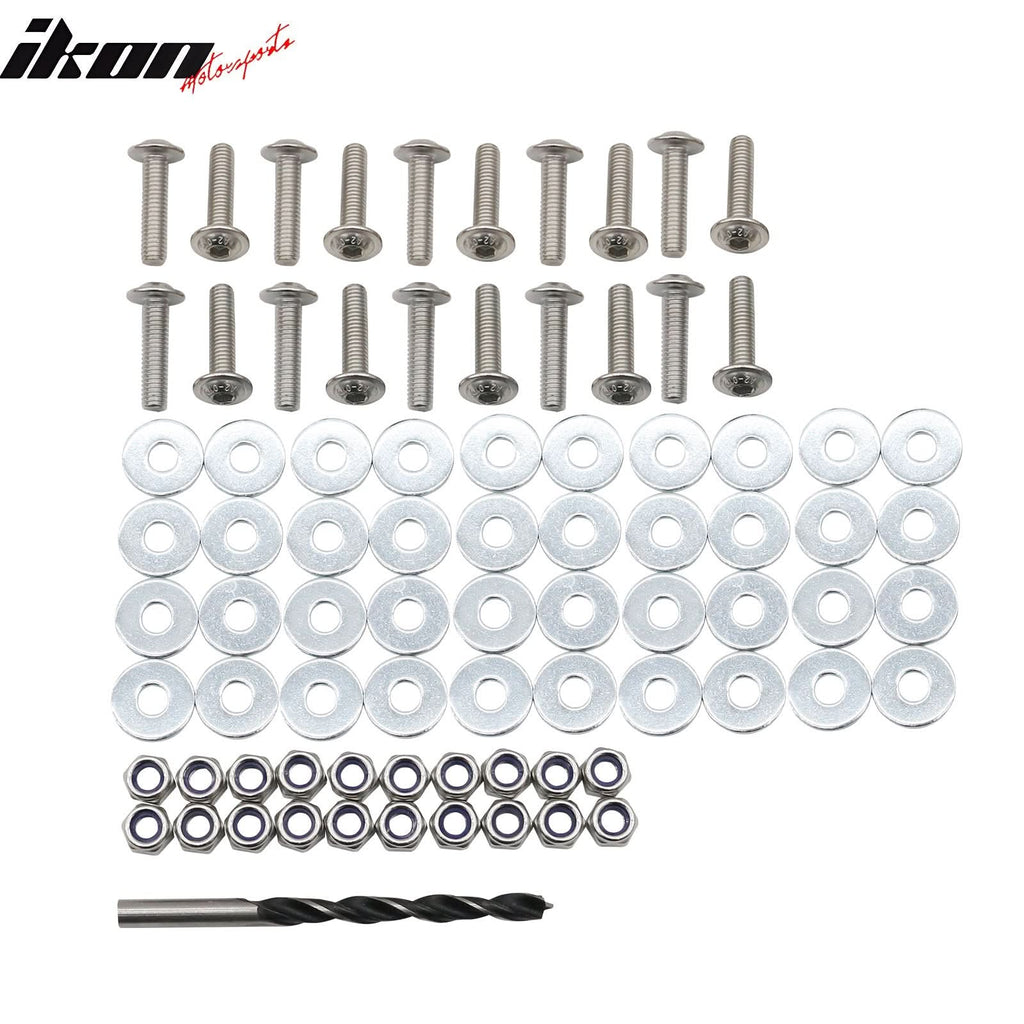 Front Spoiler Side Skirt Extension M6 Drill Bolts Nuts Washer Hardware
