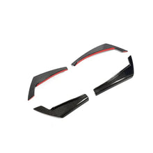 Load image into Gallery viewer, Audi A4 / RS4 B9 (2017-2020) Carbon Fiber Front Canards – RS4 Style Aftermarket Bumper Fins (4PC)