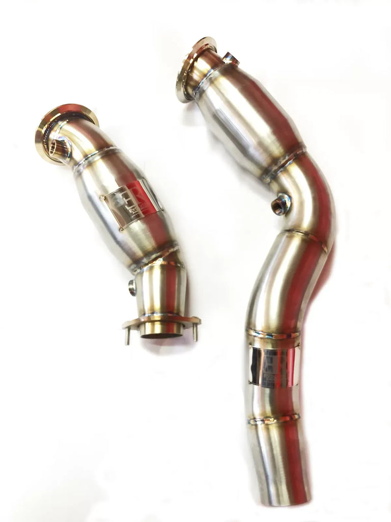 S55 Engine 200 CEL Catted Downpipes - Brushed Finish (BM-EXH015SCAT)