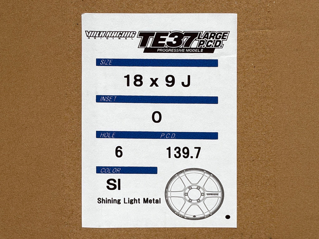 Volk Racing TE37 Large PCD Progressive Model II 18x9 +0 6x139.7 Shining Light Metal (Set of 4)