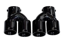 Load image into Gallery viewer, BMW 2/3/4 Series G42 G20/G21 G23 Black Stainless Steel Dual Muffler Tip (2019+)