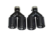 Load image into Gallery viewer, BMW M Power Universal Fit Carbon Fiber Dual Muffler Tips