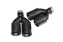 Load image into Gallery viewer, BMW M Power Universal Fit Carbon Fiber Dual Muffler Tips