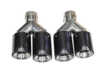 Load image into Gallery viewer, BMW M Power Universal Fit Carbon Fiber Dual Muffler Tips