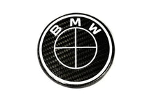 Load image into Gallery viewer, BMW Roundel Emblem Covers - Full Carbon Fiber Black and White Style V2