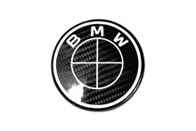 Load image into Gallery viewer, BMW Roundel Emblem Covers - Full Carbon Fiber Black and White Style V2