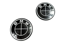 Load image into Gallery viewer, BMW Roundel Emblem Covers - Full Carbon Fiber Black and White Style V2