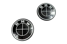 Load image into Gallery viewer, BMW Roundel Emblem Covers - Full Carbon Fiber Black and White Style V2
