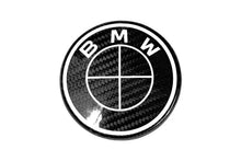 Load image into Gallery viewer, BMW Roundel Emblem Covers - Full Carbon Fiber Black and White Style V2