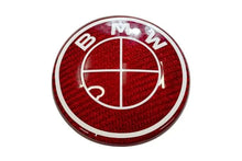 Load image into Gallery viewer, BMW Roundel Emblem Covers - Full Carbon Fiber Red and White Style