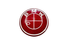 Load image into Gallery viewer, BMW Roundel Emblem Covers - Full Carbon Fiber Red and White Style