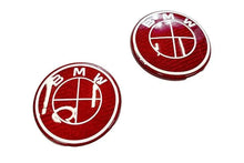 Load image into Gallery viewer, BMW Roundel Emblem Covers - Full Carbon Fiber Red and White Style